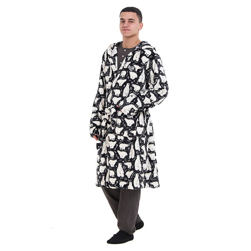 Snuggs Blanket Robe Black Polar Bear